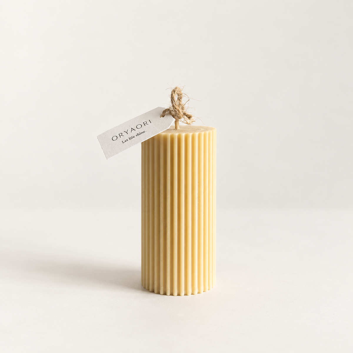 Ribbed Pillar Scented Candle – 180 g - ORYAORI