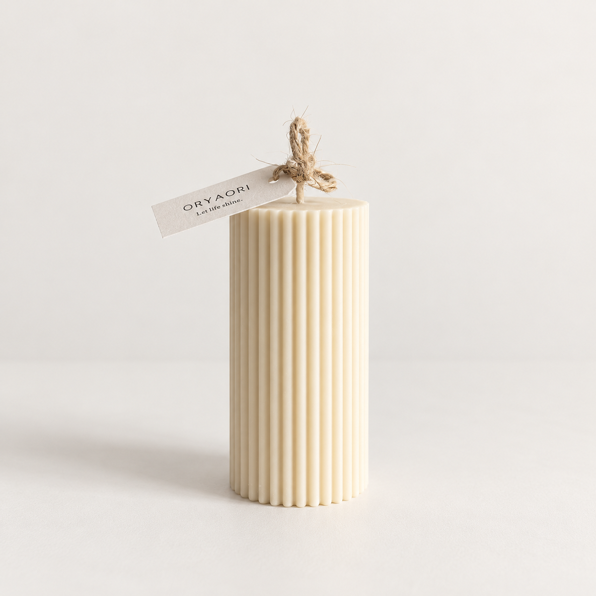 Ribbed Pillar Scented Candle – 180 g - ORYAORI