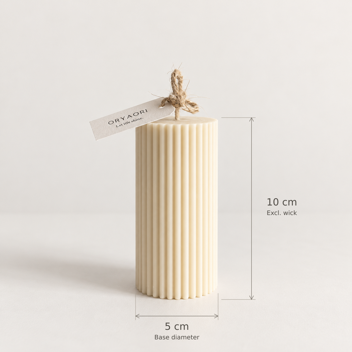Ribbed Pillar Scented Candle – 180 g - ORYAORI