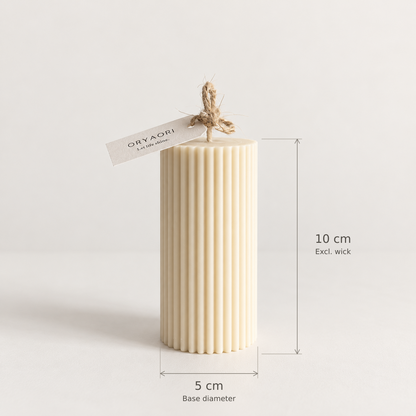 Ribbed Pillar Scented Candle – 180 g - ORYAORI