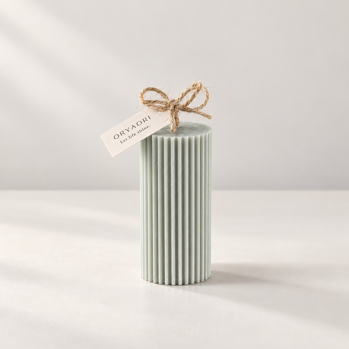Ribbed Pillar Scented Candle – 180 g - ORYAORI